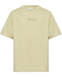 Burberry - T-Shirt With Embroidered Logo - Lyst