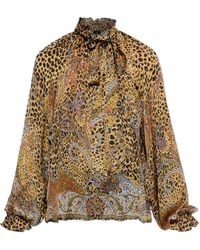 Etro - Silk Top With Decorative Tie - Lyst