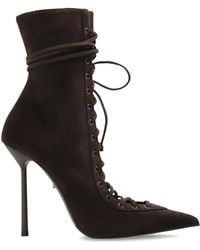 Le Silla - Suede Heeled Ankle Boots "Colette" - Lyst