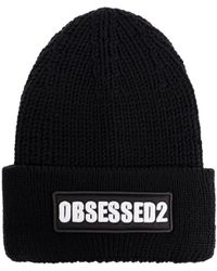 DSquared² - Wool Beanie With Logo - Lyst