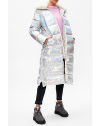 Yves Salomon Quilted Down Coat - Metallic