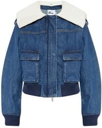 Self-Portrait - Denim Jacket With Detachable Collar - Lyst