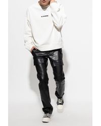 Sweatshirt with logo print di Jil Sander in Bianco abbigliamento da palestra e sportivo da Felpe Donna Abbigliamento da Activewear 