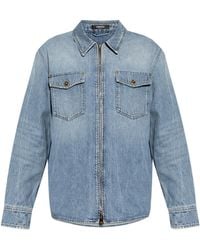 Versace - Denim Shirt With 'Vintage' Effect - Lyst