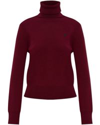 Ami Paris - Wool Turtleneck With Embroidered Logo - Lyst