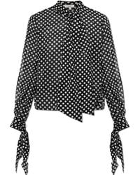 FRAME - Silk Top With Decorative Tie - Lyst