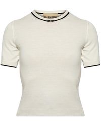 Valentino Garavani - Wool Top With Applique - Lyst