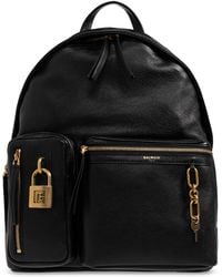 Balmain - Leather Backpack - Lyst