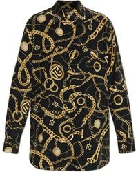 Balmain - Silk Shirt With Print - Lyst