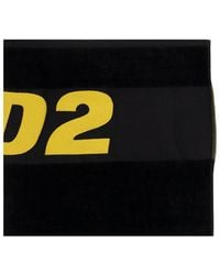 DSquared² Bath Towel With Logo - Black