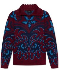 Etro - Patterned Sweater With A Collar - Lyst