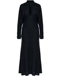 LACOSTE RUNWAY - Silk Dress With Logo Patch - Lyst