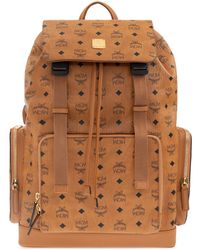 MCM Backpack With Logo - Brown