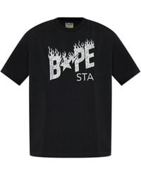 A Bathing Ape - T-Shirt With Printed Logo - Lyst