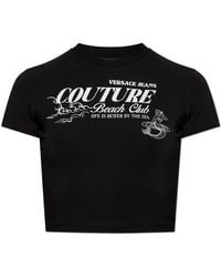 Versace Jeans Couture - T-Shirt With Glitter Print - Lyst