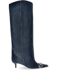 DIESEL - Denim Boots 'D-Venus Kb Slouchy' - Lyst