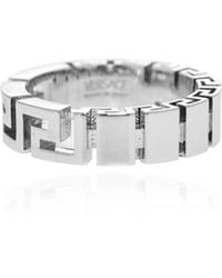 Versace - Ring With A Characteristic Greek Pattern - Lyst