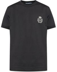 Dolce & Gabbana - Dolce & Gabbana T-Shirt With An Applique - Lyst