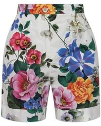 Dolce & Gabbana - Shorts With Floral Motif - Lyst
