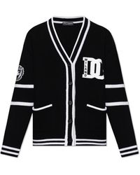 Dolce & Gabbana - Wool Cardigan With Logo - Lyst