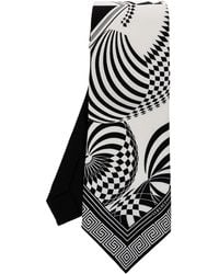 Versace - Silk Tie With "Optical Teatro" Print - Lyst