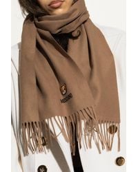 Moschino - Wool Scarf With Logo - Lyst
