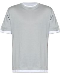 Eleventy - Cotton T-Shirt With Round Neckline - Lyst