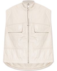 AllSaints - Leather Vest "Flor" - Lyst