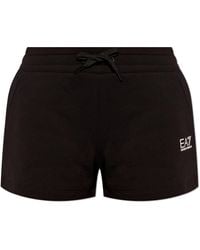EA7 - Cotton Shorts With Logo - Lyst