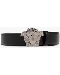 Versace - Leather Belt With Medusa - Lyst