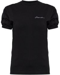 DSquared² - Cotton T-Shirt With Puff Sleeves - Lyst
