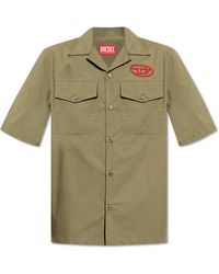 DIESEL - Bowling Shirt With Embroidered Logo - Lyst