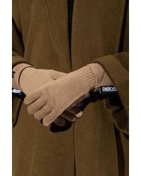 Moschino - Wool Gloves With Logo - Lyst