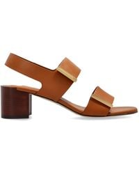 Tod's - Heeled Sandals 'Cuoio' - Lyst