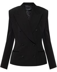 Dolce & Gabbana - Wool Blazer With Closed Lapels - Lyst