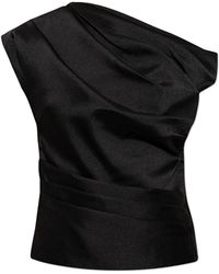 Self-Portrait - Draped Taffeta Top - Lyst