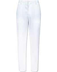 Dolce & Gabbana - Cotton Trousers With Embroidered Logo - Lyst