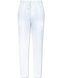 Dolce & Gabbana - Cotton Trousers With Embroidered Logo - Lyst