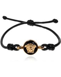Versace - Leather Bracelet With Medusa Head - Lyst
