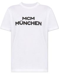 MCM - T-Shirt With Logo - Lyst