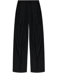 Balmain - Wool Wide-Leg Trousers - Lyst