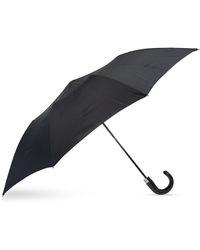Alexander McQueen Folding Umbrella With Logo Unisex - Black