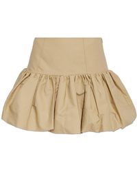 Ganni - Short Skirt With Ruching - Lyst