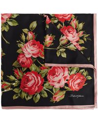 Dolce & Gabbana - Silk Scarf With Floral Motif - Lyst