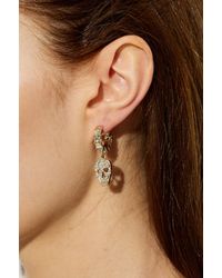 McQueen - Earrings With Shimmering Crystals - Lyst
