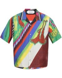 Versace - Silk Shirt With "Formula 6" Print - Lyst