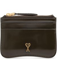 Ami Paris - Leather Card Holder With Logo - Lyst