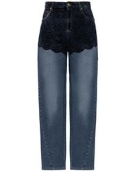 Blumarine - Lace-Print Jeans - Lyst