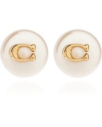 COACH - Earrings With Pearl - Lyst