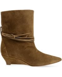 Odissi - Suede Wedge Ankle Boots - Lyst